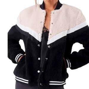 Sugarlips Brando Teddy Faux Fur Bomber Jacket